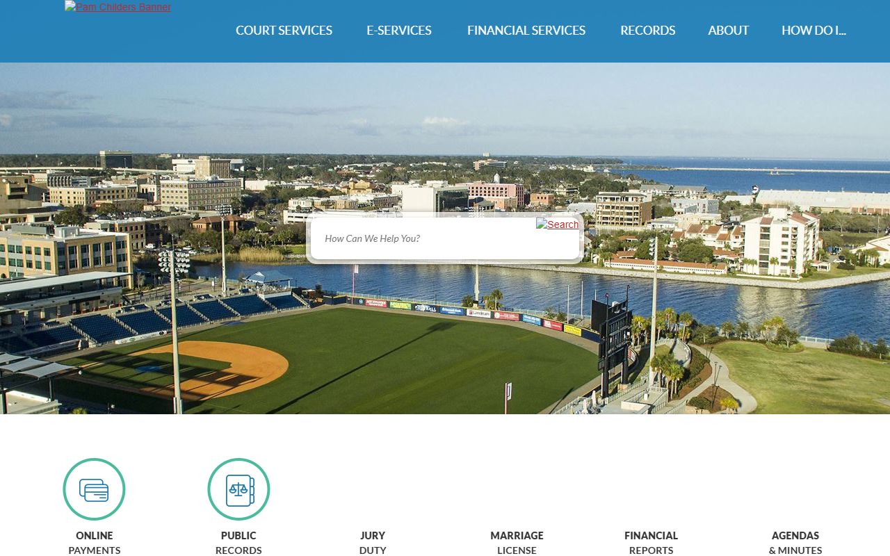 Escambia County court records portal on the Escambia Clerk homepage