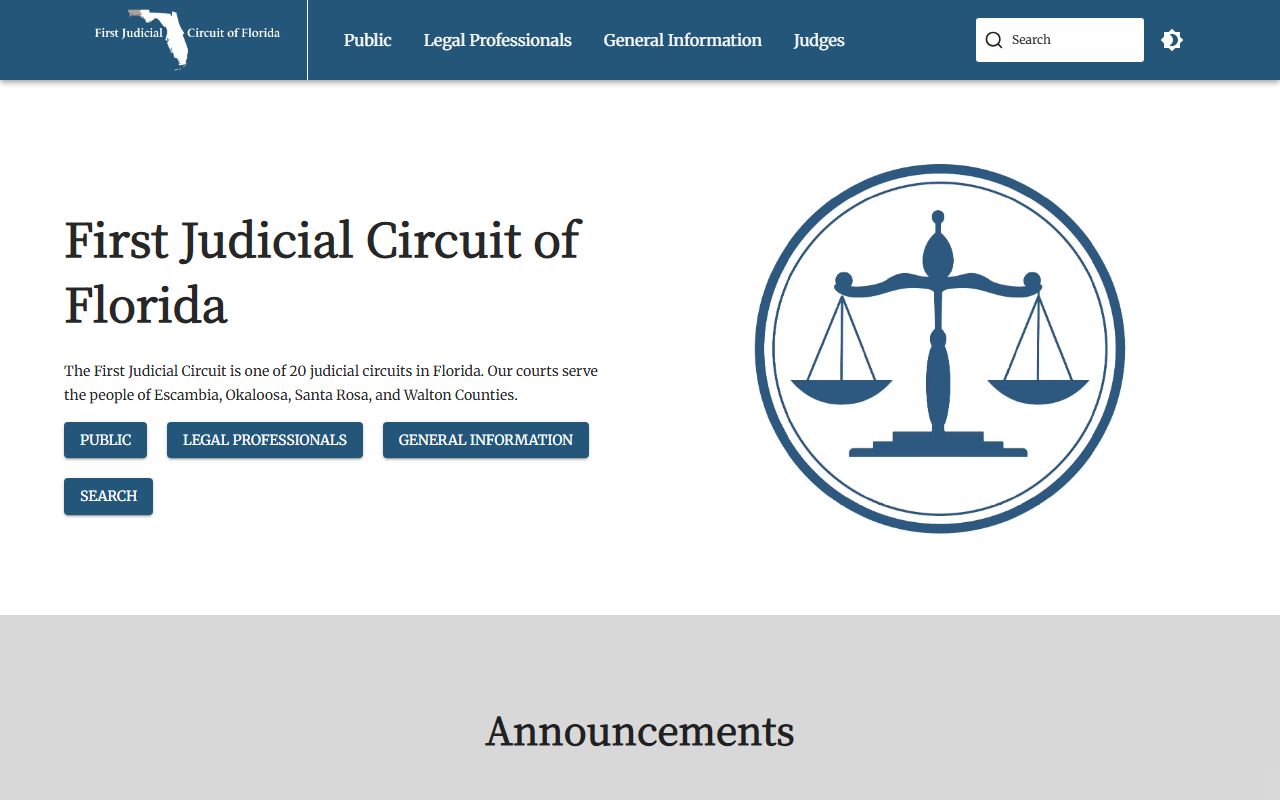 First Judicial Circuit site serving Escambia County court records