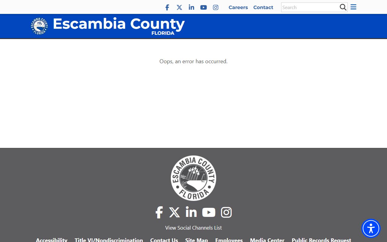 Escambia County inmate commissary and money deposit page for inmate records